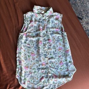 H&M Floral Sleeveless Button-Up Blouse